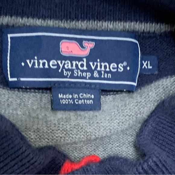 Vineyard Vines Striped Henley Mock Neck Pullover 100% Cotton MENS XL - Picture 2 of 6